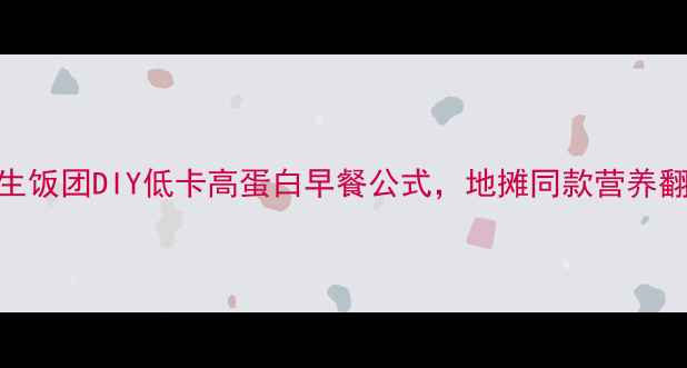 养生饭团DIY低卡高蛋白早餐公式地摊同款营养翻倍