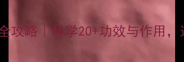 复方氨基酸养生全攻略科学20功效与作用这样吃效果翻倍