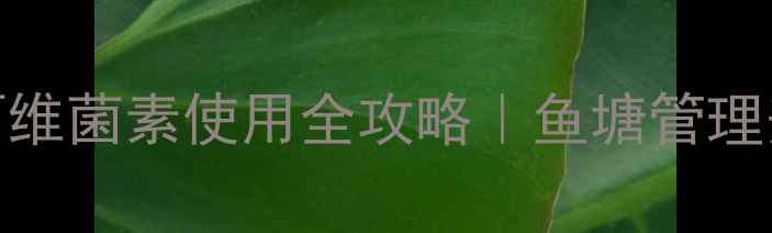图片 🌟水产养殖必备！阿维菌素使用全攻略｜鱼塘管理安全高效养殖指南🌊