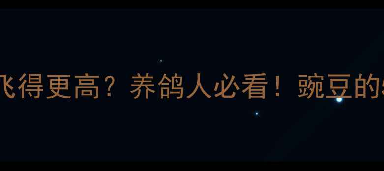 图片 🌟鸽子吃了能飞得更高？养鸽人必看！豌豆的5大养生秘籍🐦