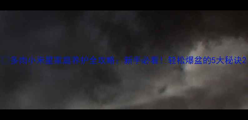 图片 🌱多肉小米星家庭养护全攻略：新手必看！轻松爆盆的5大秘诀2