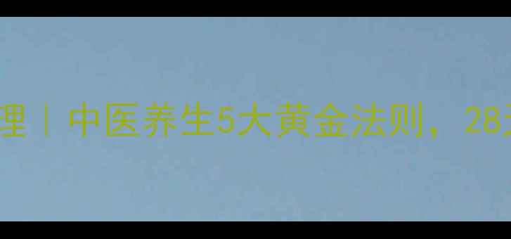 健康减脂体质调理中医养生5大黄金法则28天打造易瘦体质