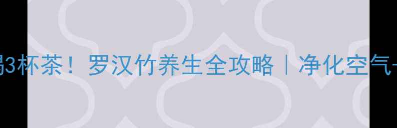 图片 🌿养1盆=喝3杯茶！罗汉竹养生全攻略｜净化空气+招财+助眠
