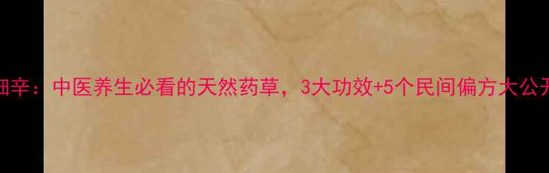 南细辛中医养生必看的天然药草3大功效5个民间偏方大公开