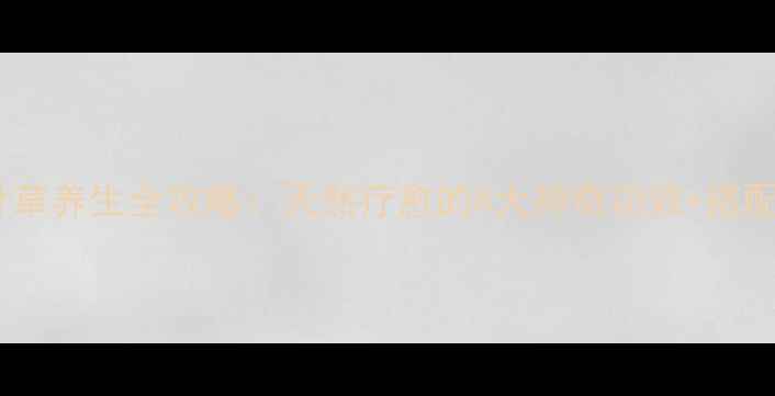 四叶草养生全攻略天然疗愈的4大神奇功效搭配禁忌