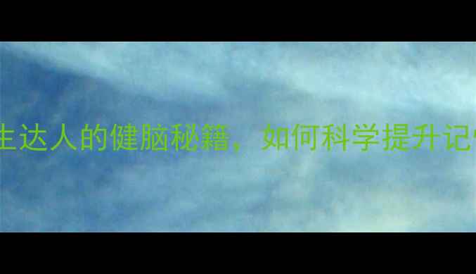 奥拉西坦针养生达人的健脑秘籍如何科学提升记忆力与专注力