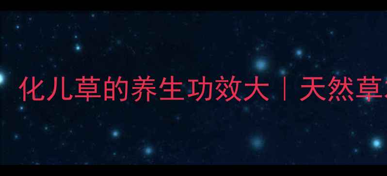 女性必看化儿草的养生功效大天然草本调理指南