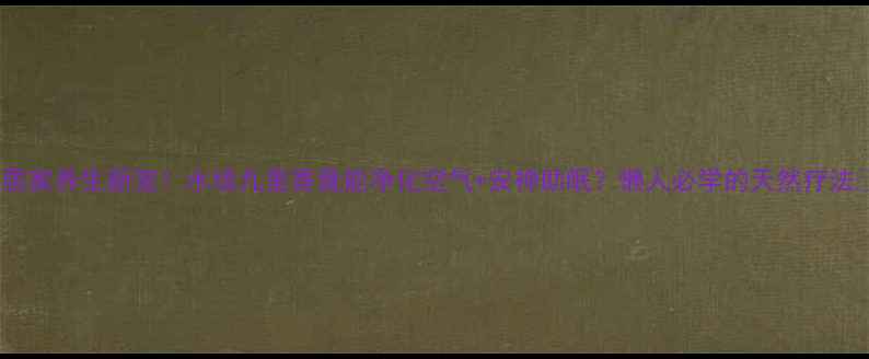 图片 🌿居家养生新宠！水培九里香竟能净化空气+安神助眠？懒人必学的天然疗法🌱1