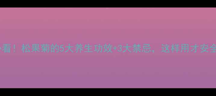 图片 🌿必看！松果菊的5大养生功效+3大禁忌，这样用才安全💊1