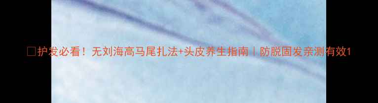 护发必看无刘海高马尾扎法头皮养生指南防脱固发亲测有效