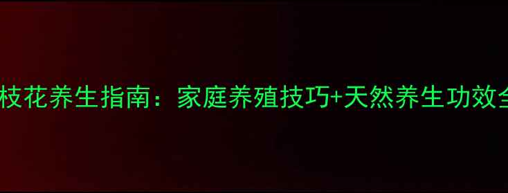 栀枝花养生指南家庭养殖技巧天然养生功效全