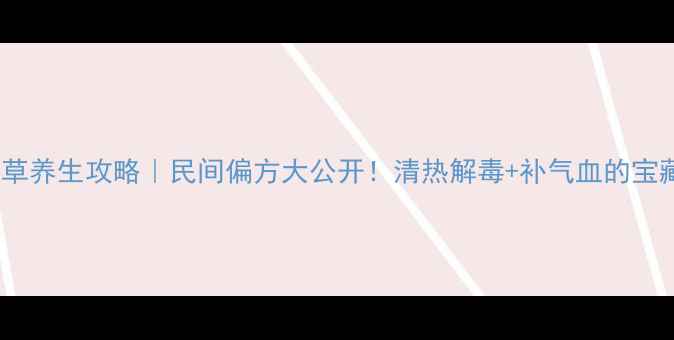 牛尾草养生攻略民间偏方大公开清热解毒补气血的宝藏草