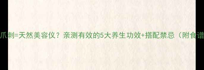 猫爪刺天然美容仪亲测有效的5大养生功效搭配禁忌附食谱