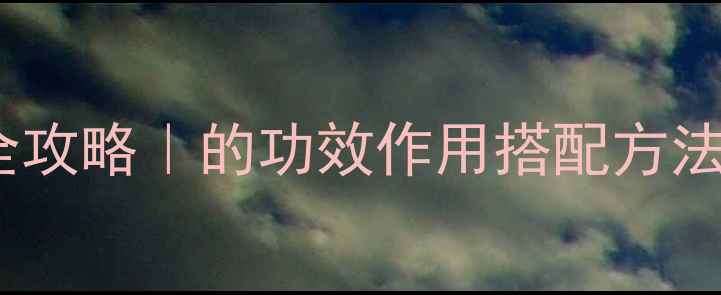 美活养生全攻略的功效作用搭配方法与注意事项