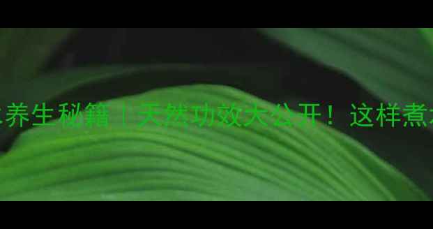 芦笋皮煮水养生秘籍天然功效大公开这样煮水效果翻倍