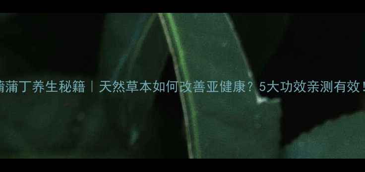 蒲蒲丁养生秘籍天然草本如何改善亚健康5大功效亲测有效