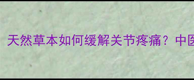 图片 🌿见风消养生全攻略：天然草本如何缓解关节疼痛？中医专家亲授功效与作用