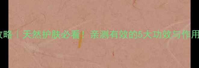 青竹油养生全攻略天然护肤必看亲测有效的5大功效与作用附正确用法