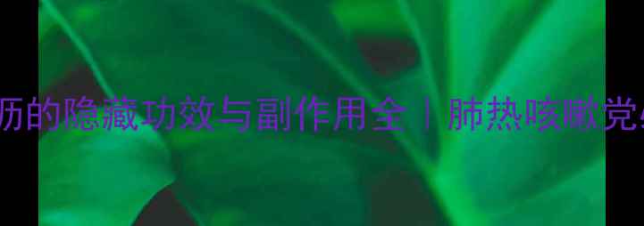 鲜竹沥的隐藏功效与副作用全肺热咳嗽党必看