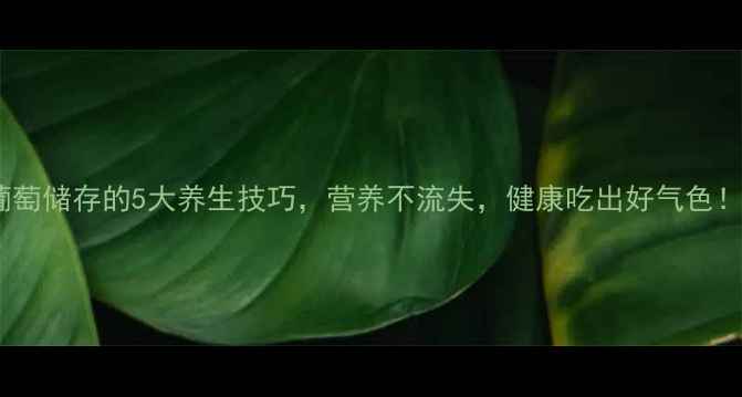 图片 🍇葡萄储存的5大养生技巧，营养不流失，健康吃出好气色！🍇1