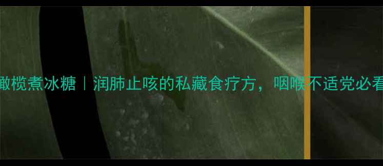 图片 🍵橄榄煮冰糖｜润肺止咳的私藏食疗方，咽喉不适党必看！