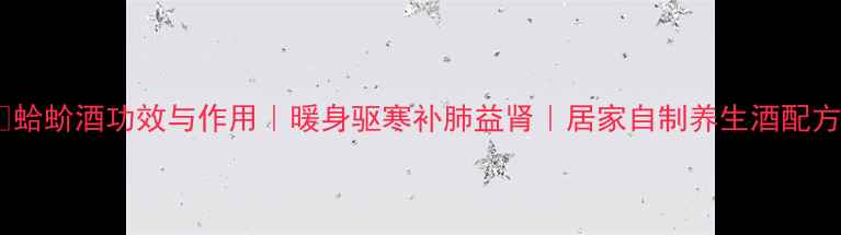 蛤蚧酒功效与作用暖身驱寒补肺益肾居家自制养生酒配方