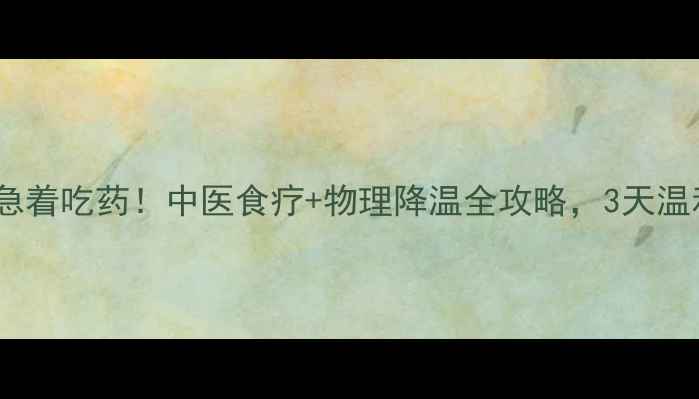 宝宝发烧别急着吃药中医食疗物理降温全攻略3天温和退烧不伤身