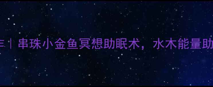 五行养生手作串珠小金鱼冥想助眠术水木能量助你夜夜好眠