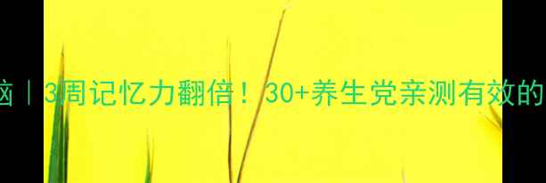 天然食疗科学护脑3周记忆力翻倍30养生党亲测有效的健脑食谱生活习惯