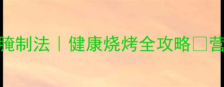 烧烤低脂低盐低卡腌制法健康烧烤全攻略营养师私藏的5大秘诀