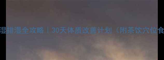 祛湿排湿全攻略30天体质改善计划附茶饮穴位食谱